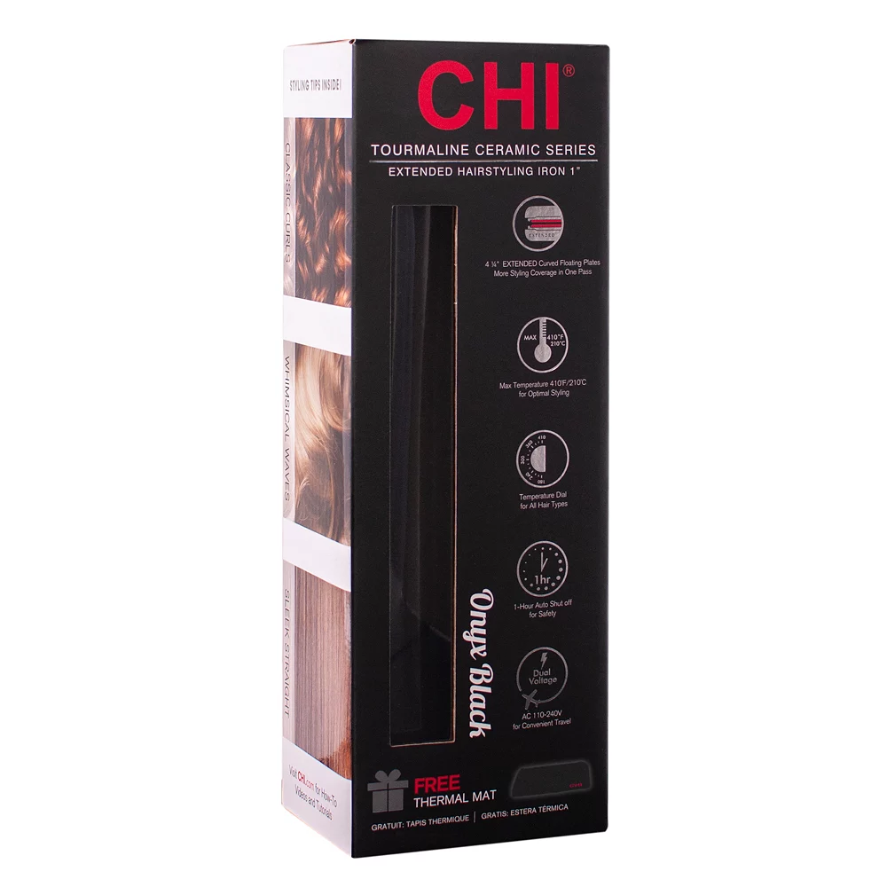 CHI 1-in. Tourmaline Extended Plate Ceramic Flat Iron 3 CHI 1-in. Tourmaline Extended Plate Ceramic Flat Iron - Image 3