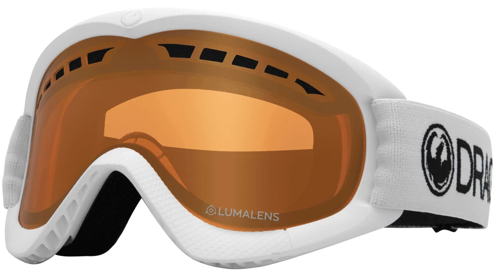 Dragon Alliance Dragon DXS Goggle In White With Lumalens Amber Lens 1 Dragon Alliance Dragon DXS Goggle In White With Lumalens Amber Lens