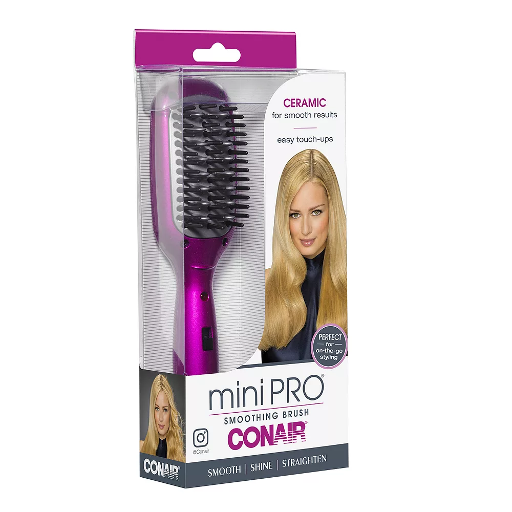 Conair Mini PRO Smoothing Hot Brush - Pink 3 Conair Mini PRO Smoothing Hot Brush - Pink - Image 3