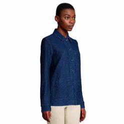 Women's Lands' End Sport Denim Shirt Jacket -Gearwest shop 4570929 ALT2