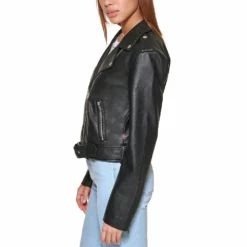 Women's Levi's® Belted Faux Leather Motorcycle Jacket -Gearwest shop 4638028 ALT2