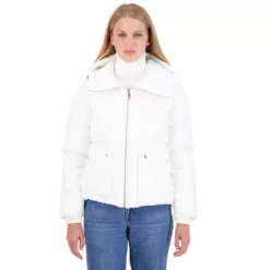 Juniors' Sebby Hooded Crop Puffer Jacket