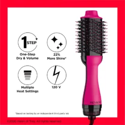 Revlon One Step Hair Dryer And Volumizer Hot Air Brush, Pink 11 Revlon One Step Hair Dryer And Volumizer Hot Air Brush, Pink -Gearwest shop 5232843 ALT5