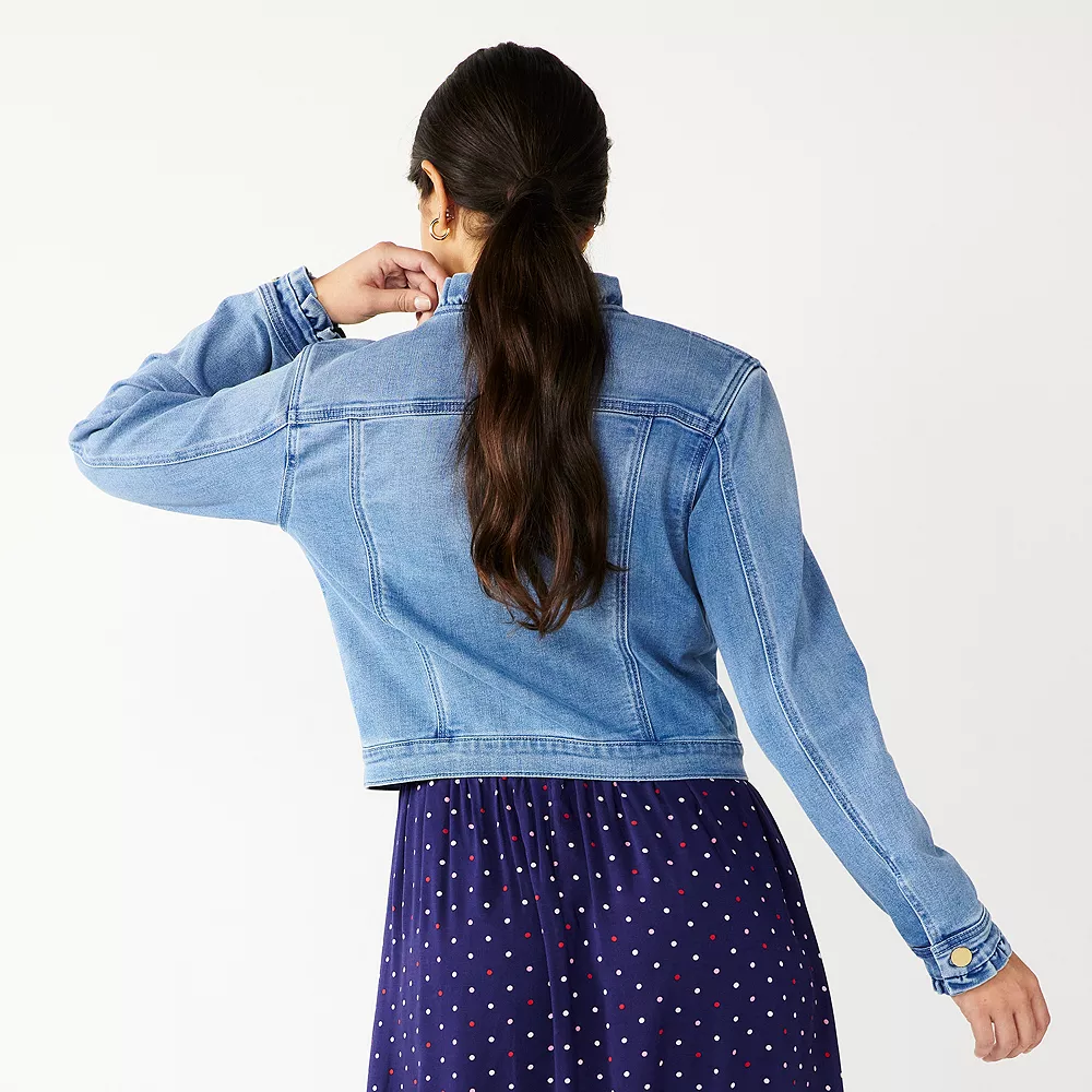Women's DRAPER JAMES RSVP™ Ruffle Trim Denim Jacket 2 Women's DRAPER JAMES RSVP™ Ruffle Trim Denim Jacket - Image 2