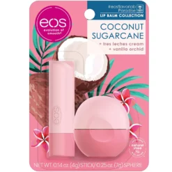 EOS Coconut Sugarcane Lip Balm Sphere/Stick Combo