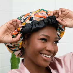 Glow By Daye Satin Lined Shower Cap -Gearwest shop 5895302 ALT2