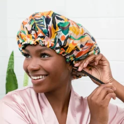 Glow By Daye Satin Lined Shower Cap -Gearwest shop 5895302 ALT3