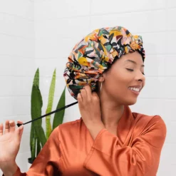 Glow By Daye Satin Lined Shower Cap -Gearwest shop 5895302 ALT5