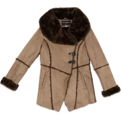 Women's Fleet Street Faux-Fur Collar Faux Shearling Coat -Gearwest shop 5923709 ALT5