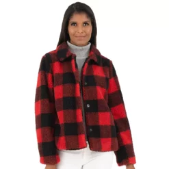 Women's Fleet Street Plush Sherpa Plaid Jacket