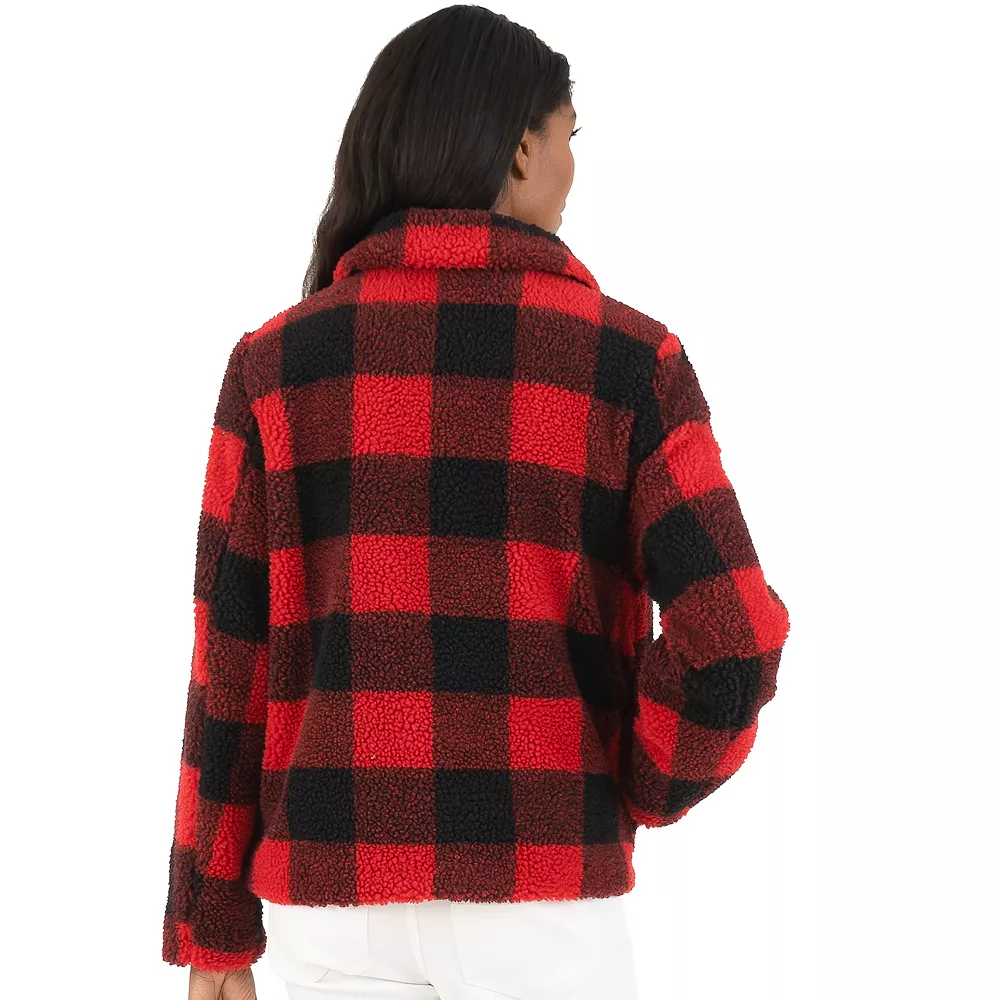 Women's Fleet Street Plush Sherpa Plaid Jacket 2 Women's Fleet Street Plush Sherpa Plaid Jacket - Image 2