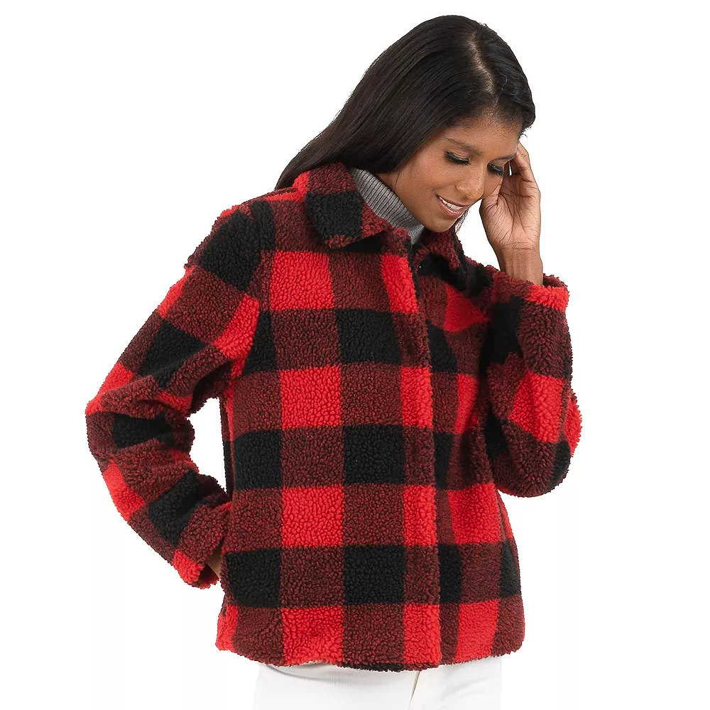 Women's Fleet Street Plush Sherpa Plaid Jacket 3 Women's Fleet Street Plush Sherpa Plaid Jacket - Image 3