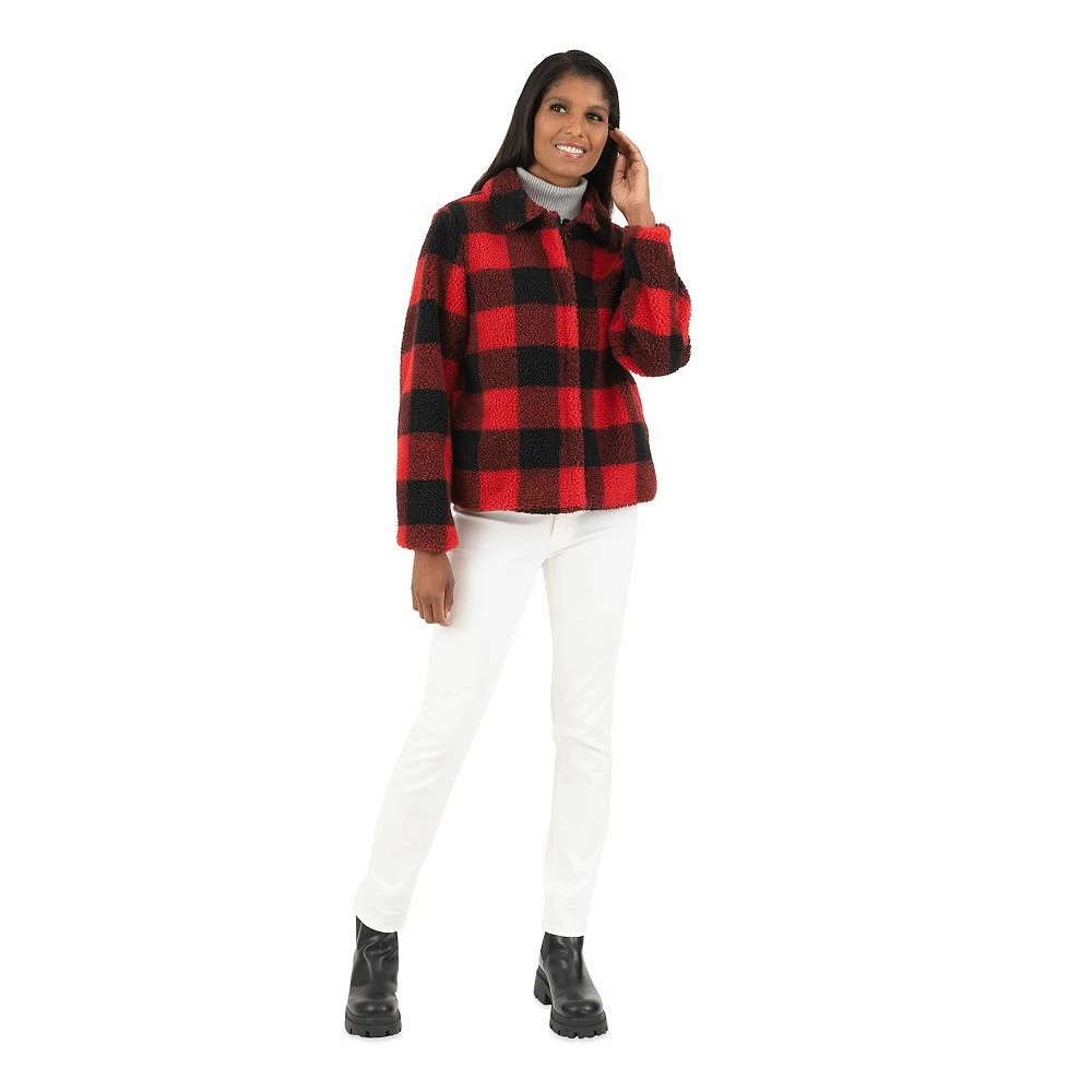 Women's Fleet Street Plush Sherpa Plaid Jacket 5 Women's Fleet Street Plush Sherpa Plaid Jacket - Image 5