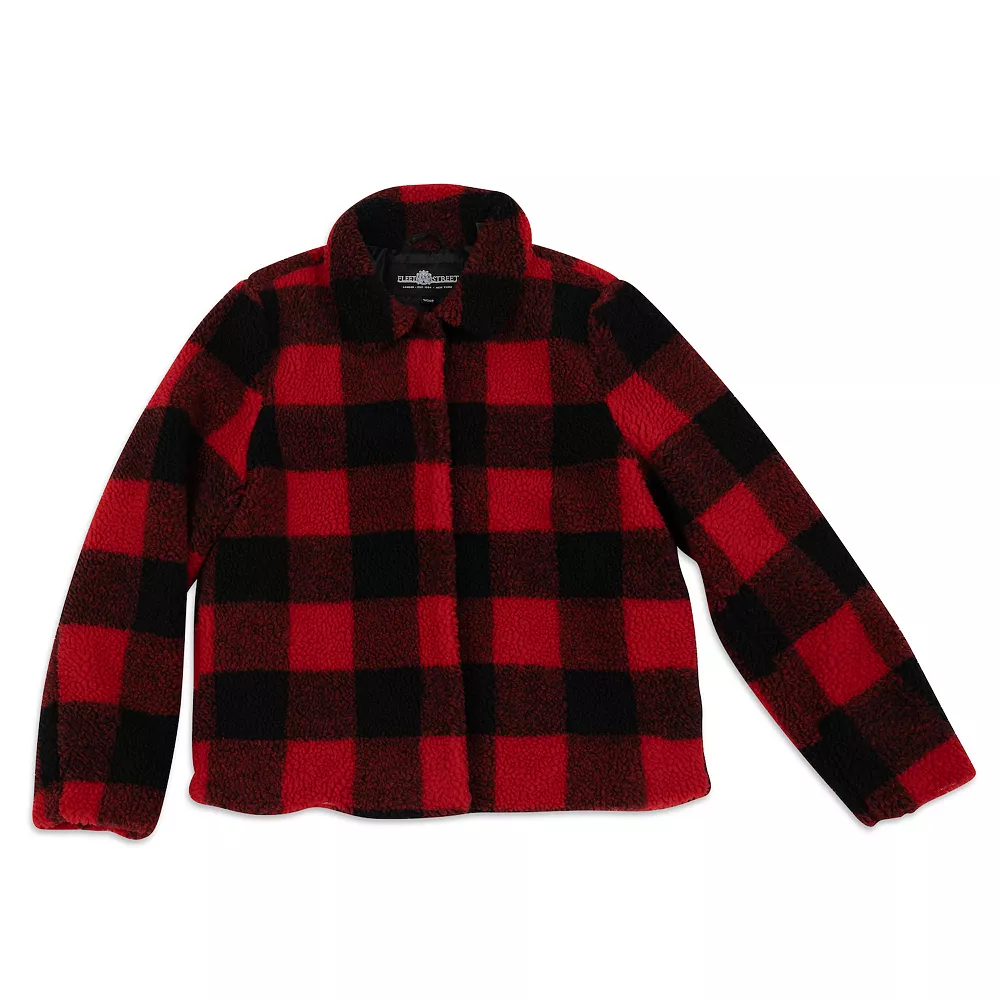 Women's Fleet Street Plush Sherpa Plaid Jacket 6 Women's Fleet Street Plush Sherpa Plaid Jacket - Image 6