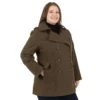 Plus Size Fleet Street Hooded Wool-Blend Peacoat