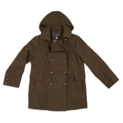 Plus Size Fleet Street Hooded Wool-Blend Peacoat -Gearwest shop 5923727 ALT5