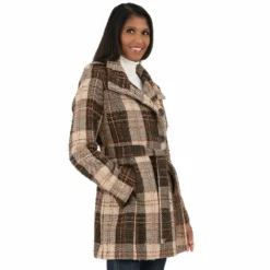 Women's Fleet Street Wool-Blend Plaid Wrap Coat 7 Women's Fleet Street Wool-Blend Plaid Wrap Coat -Gearwest shop 5923736 ALT2