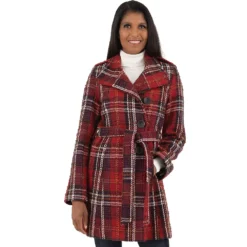 Women's Fleet Street Wool-Blend Plaid Wrap Coat