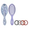 Wet Brush Metallic Marble Detangler Hairbrush, Speed Dry Hairbrush & Hair Coil Set