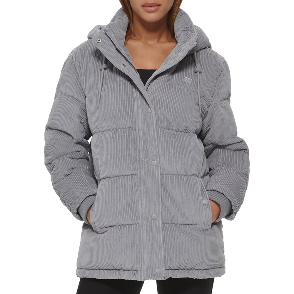 Women's Levi's® Hooded Corduroy Puffer Coat 1 Women's Levi's® Hooded Corduroy Puffer Coat