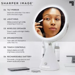 Sharper Image SpaStudio LED Mirror With Built-In Speaker -Gearwest shop 6081568 ALT4