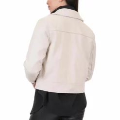 Women's Coffee Shop Faux Wool Trucker Jacket -Gearwest shop 6123163 ALT