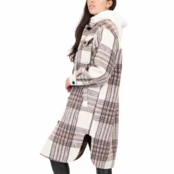 Women's Coffee Shop Elongated Faux Wool Shacket -Gearwest shop 6123165 ALT2