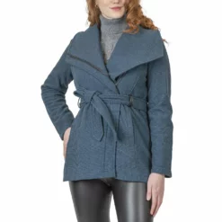 Women's Coffee Shop Belted Knit Wrap Jacket