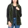 Women's Coffee Shop Faux Fur Hooded Vest