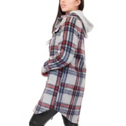 Women's Coffee Shop Plaid Faux Wool Shacket -Gearwest shop 6123186 ALT2