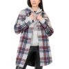 Women's Coffee Shop Plaid Faux Wool Shacket