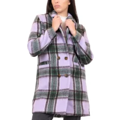 Women's Coffee Shop Double Breasted Faux Wool Shacket