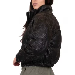 Women's Coffee Shop Printed Puffer Coat 5 Women's Coffee Shop Printed Puffer Coat -Gearwest shop 6123192 ALT2