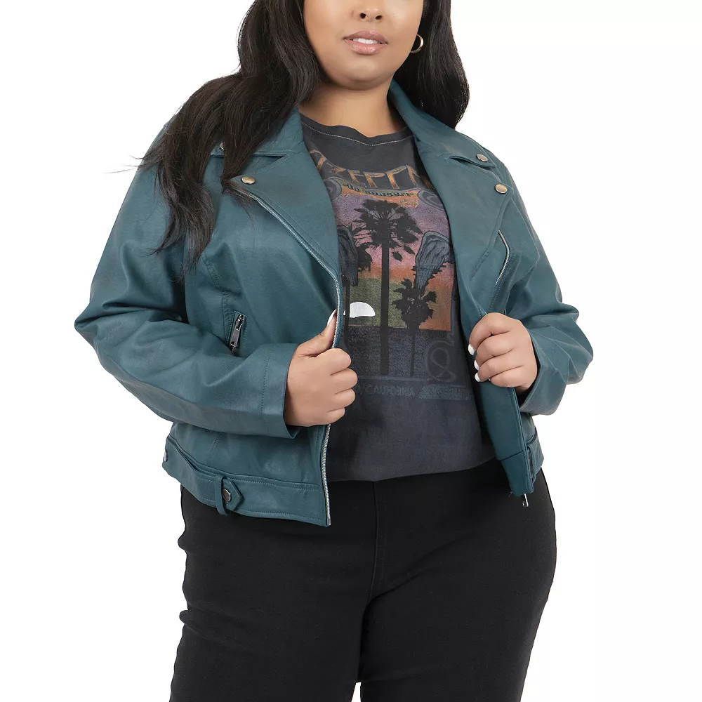 Plus Size Coffee Shop Faux Leather Moto Jacket 1 Plus Size Coffee Shop Faux Leather Moto Jacket