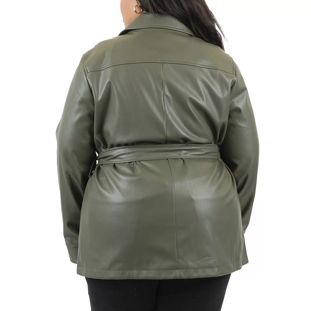 Plus Size Coffee Shop Faux Leather Jacket 2 Plus Size Coffee Shop Faux Leather Jacket - Image 2