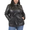 Plus Size Coffee Shop Faux Leather Jacket