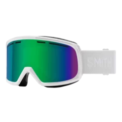 Smith Range Goggle In White With Green Sol-X Mirror Lens