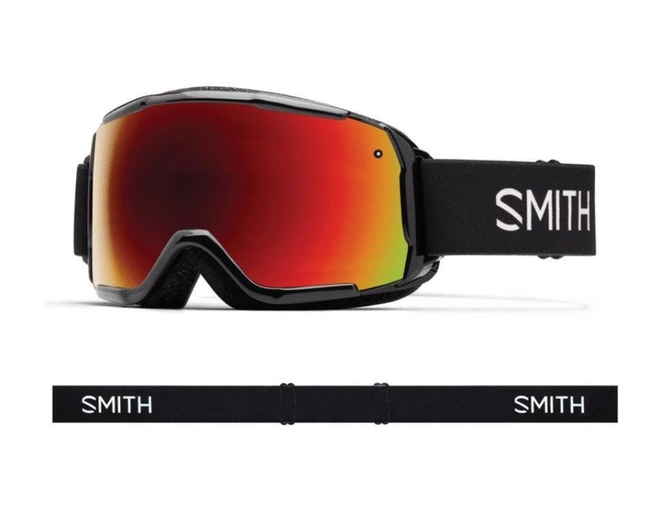 Smith Grom Youth Goggle In Black With ChromaPop Everyday Red Mirror Lens 1 Smith Grom Youth Goggle In Black With ChromaPop Everyday Red Mirror Lens